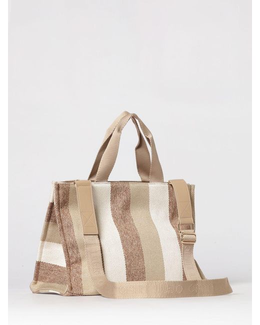 Liu Jo Natural Tasche Aus Gestreiftem Canvas