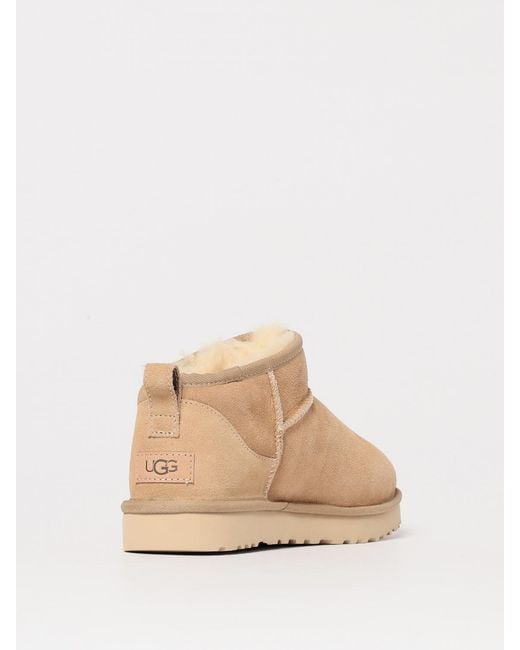 Ugg Natural Classic Boot With Suede Upper And Round Toe For Everyday Use