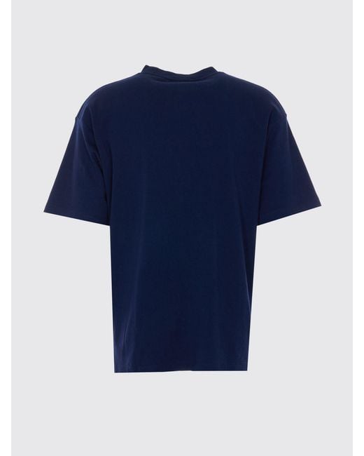 Drole de Monsieur Blue Printed Cotton T-Shirt for men