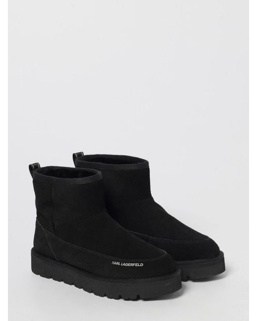 Karl Lagerfeld Black Thermo Mns Suede Ankle Boots for men