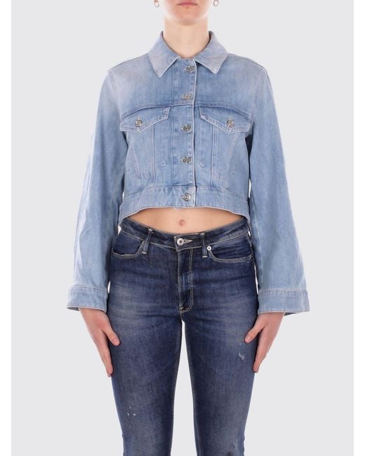 Dondup Blue Cotton Denim Jacket