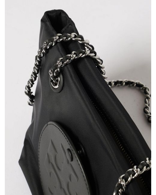 Tory Burch Black Small Ella Chain Shopping Bag