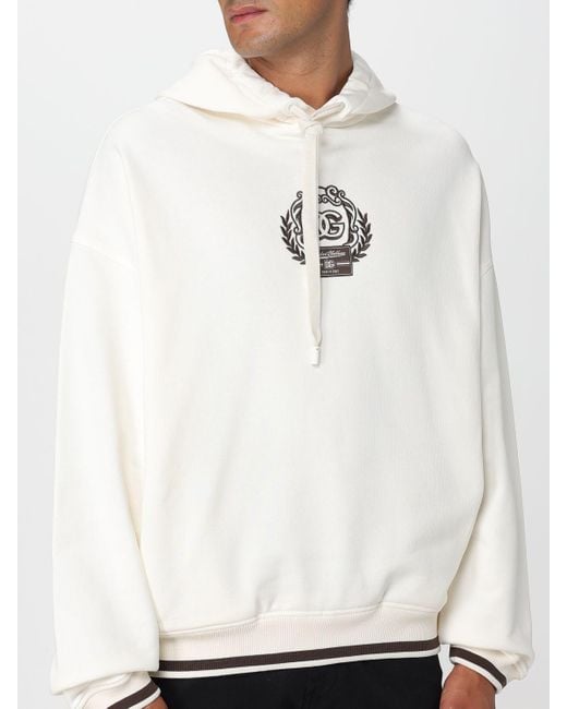 Felpa Con Cappuccio di Dolce & Gabbana in White da Uomo