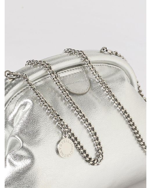 Stella McCartney White Laminated Faux Leather Clutch
