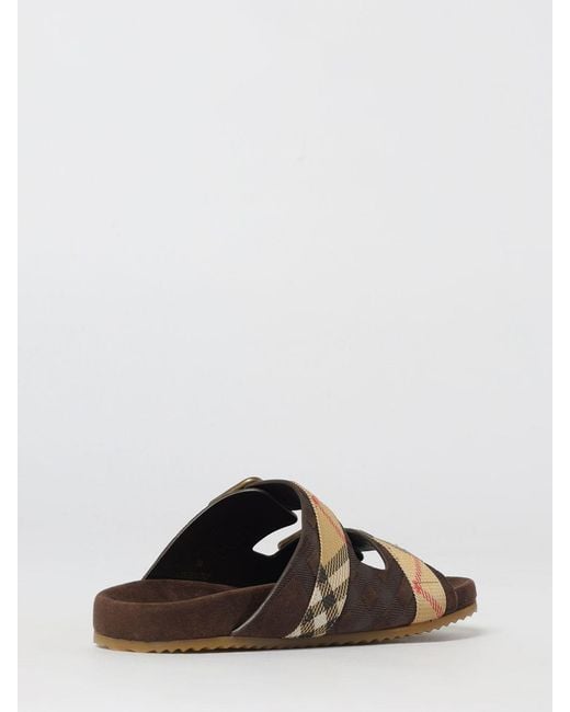 Burberry Brown Check Embossed Suede Sandal