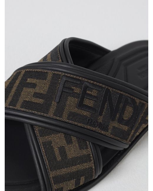 Sliders di Fendi in Black da Uomo
