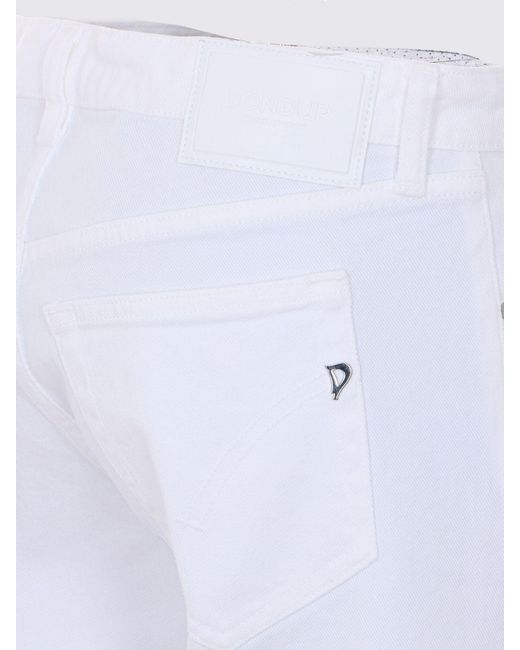 Jeans Cropped Fit De Denim Elástico Dondup de color White