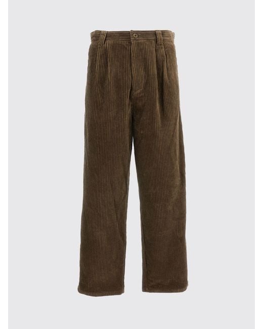A.P.C. Green Ricky Wide-Leg Cotton Trousers With Pleats And Mid-Rise Waist for men