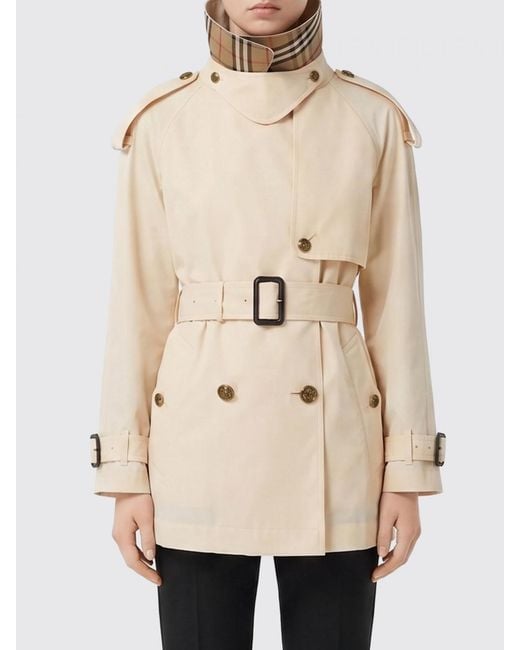 Burberry Natural Double-Breasted Trench Coat