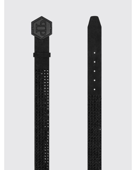 Philipp Plein Black Studded Leather Belt for men