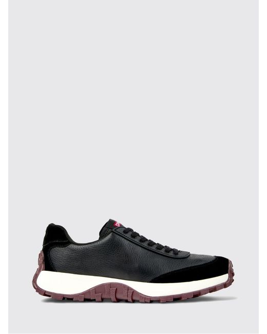 Camper Black Drift Trail Grained Leather And Suede Sneakers for men