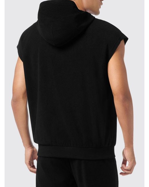 Philipp Plein Black Logo Cotton Hoodie for men