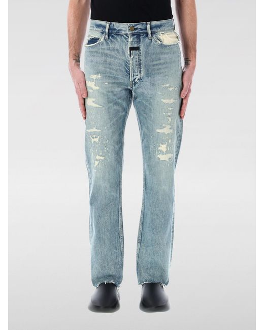 Fear Of God Blue Vintage Straight Jeans Distressed for men