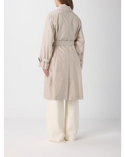 Max Mara Natural Double-Breasted Cotton Trench Coat