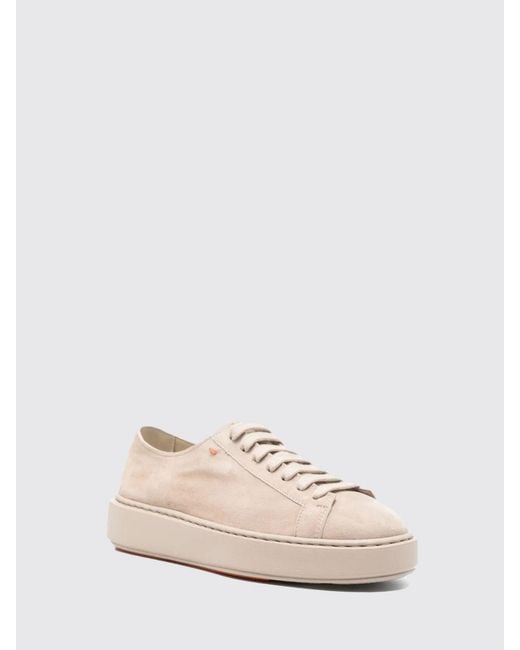 Santoni Pink Suede Platform Sneakers