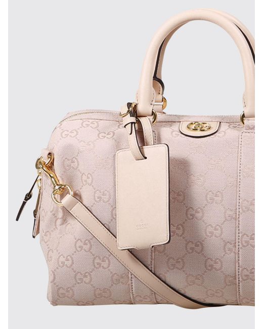 Gucci Pink Ophidia Canvas Bag With Gg Jacquard Monogram