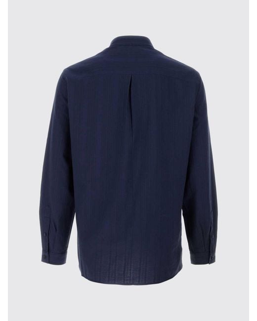 Brunello Cucinelli Blue Cotton Shirt for men