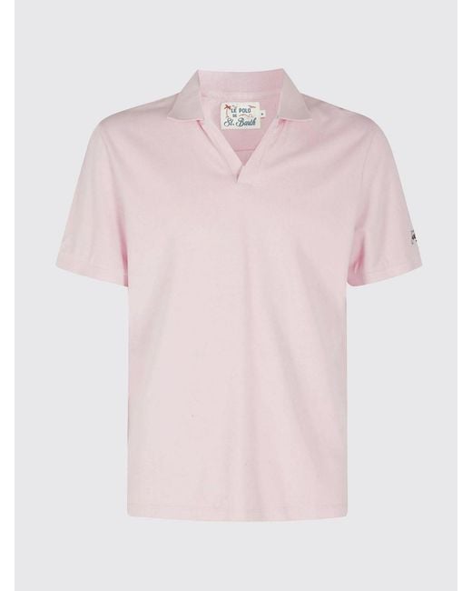 Mc2 Saint Barth Pink Cotton Polo Shirt for men