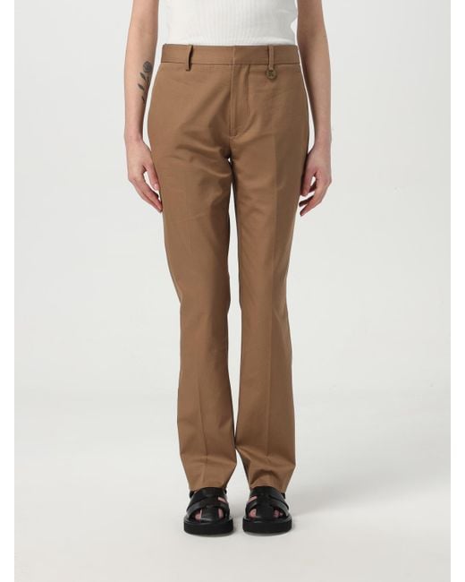 Burberry Natural Straight Leg Trousers