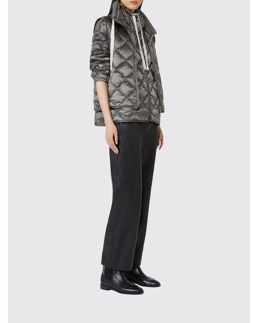 Max Mara Gray Water-Repellent Quilted Padded Vest