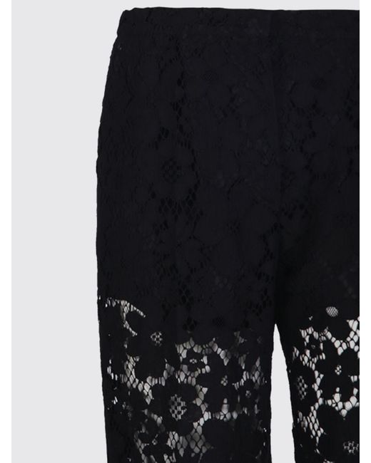 Fendi Black High-Waisted Straight-Leg Lace Palazzo Trousers