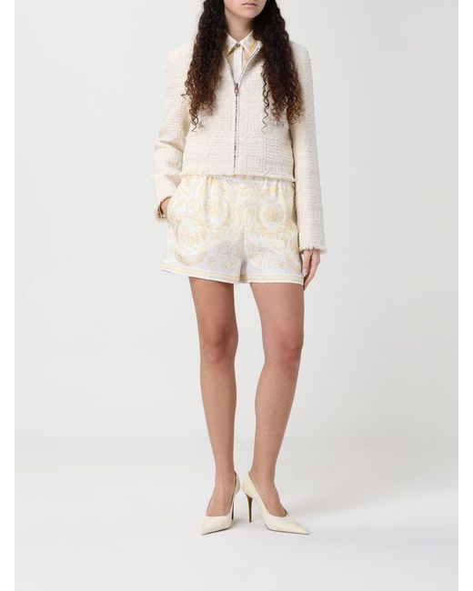 Versace Natural Silk Shirt With Baroque Print