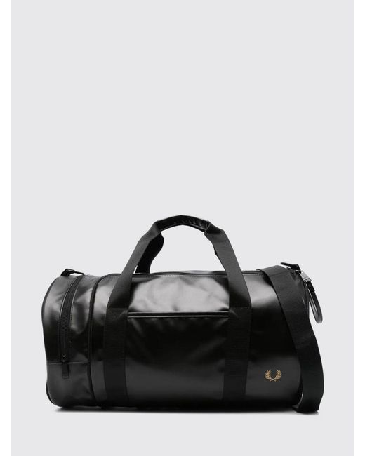 Fred Perry Black Recycled Polyester Duffle Bag for men
