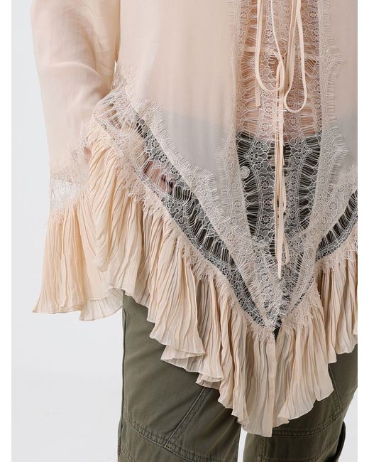 Blumarine Natural Viscose Georgette Shirt