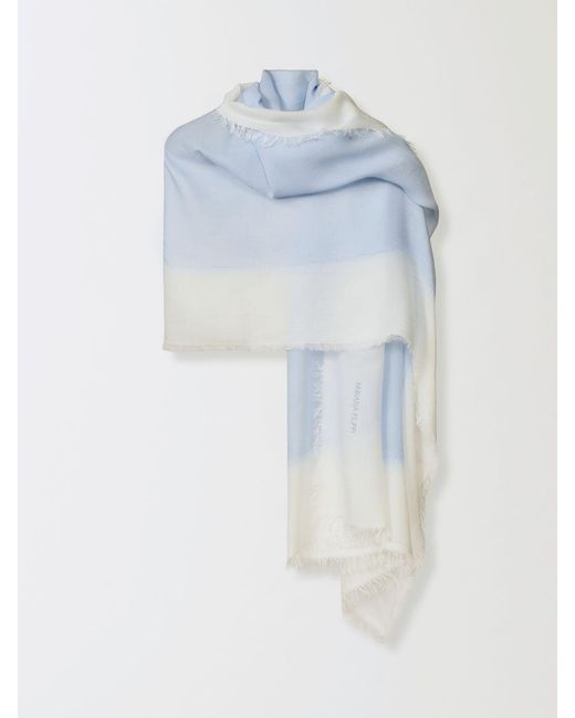 Fabiana Filippi Blue Cashmere Blend Scarf