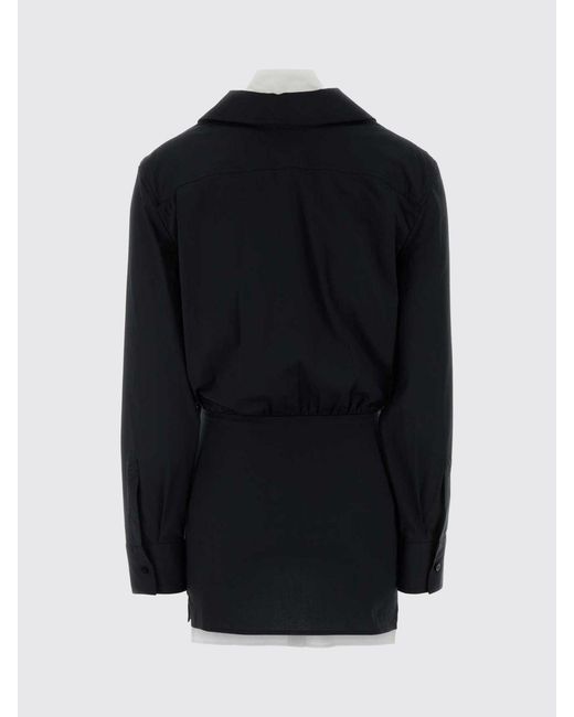 The Attico Black Stretch Cotton Chemisier Dress