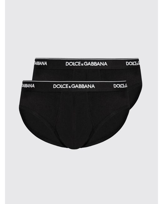 Dolce & Gabbana Black Dolce &Amp Gabbana Set Of 2 Stretch Cotton Briefs for men