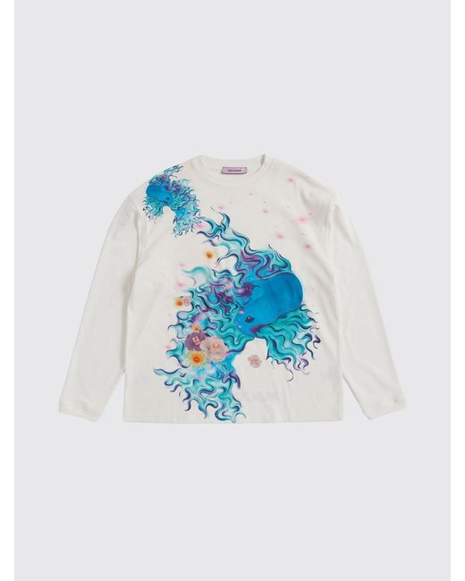 MACCAPANI Blue Printed Cotton T-Shirt