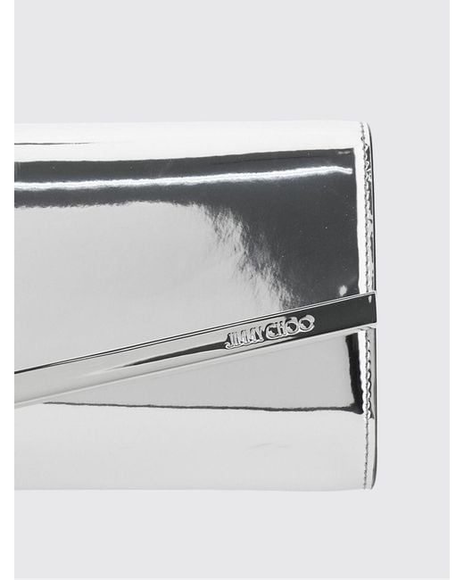 Jimmy Choo White Emmie Patent Leather Mini Bag With Removable Chain Strap