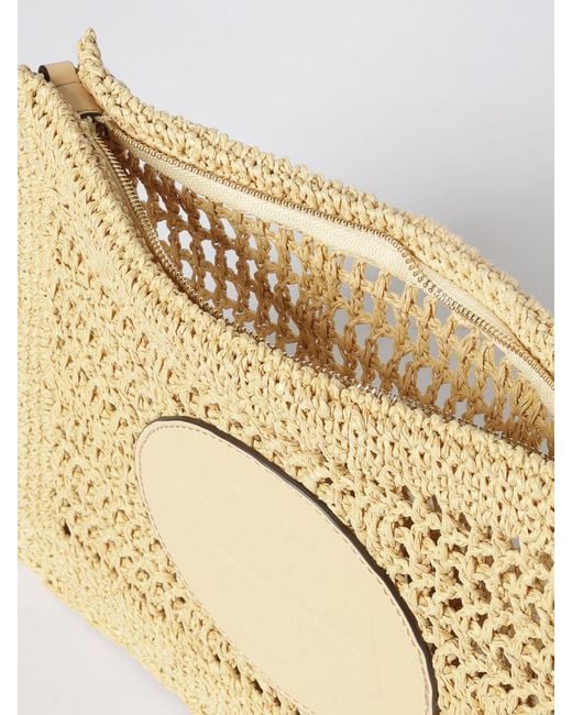 Tory Burch Natural Ella Crochet Raffia Clutch
