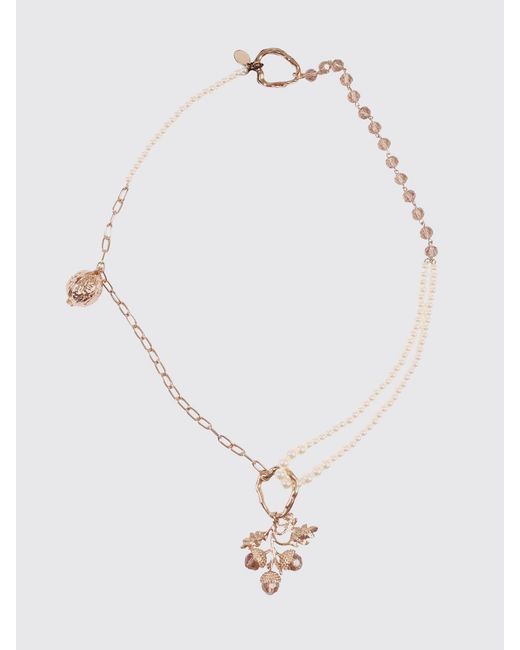 Weekend by Maxmara White Brass Necklace With Charm