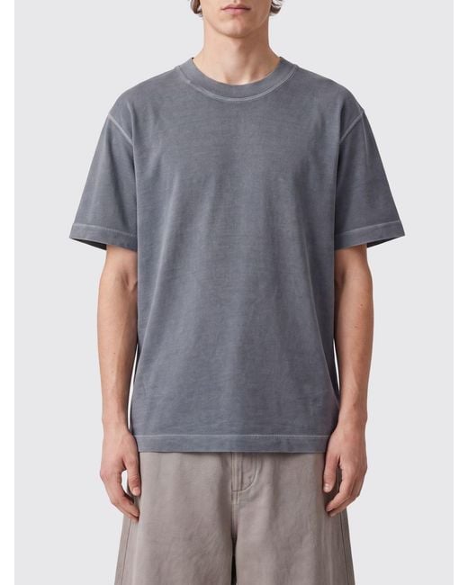Closed Gray Organic Cotton Crew Neck T-Shirt With Dropped Shoulders for men