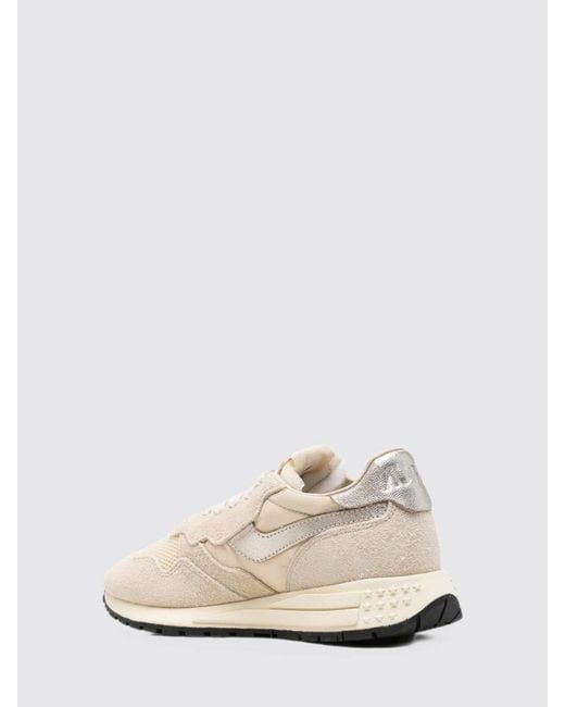 Autry White Reelwind Nylon And Suede Sneakers With Serrated Sole