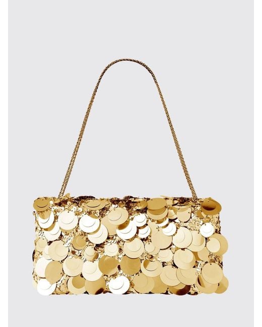 Rabanne Metallic Sparkle Baguette Sequin Embroidered Fabric Bag
