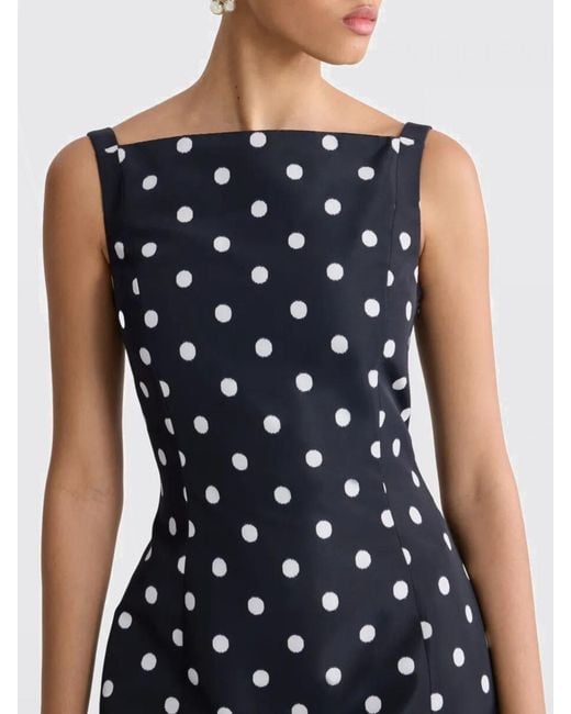 Patou Blue Polka Dot Crêpe Mini Dress