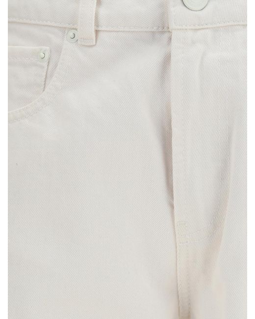 AMI White Cotton Denim Straight Jeans