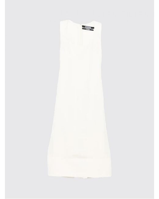 Jacquemus White Linen Blend Midi Dress
