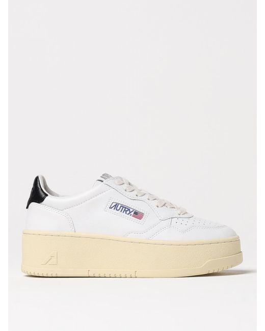 Autry Natural Medalist Platform Leather Sneakers