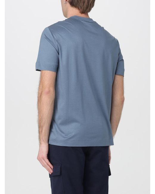 Emporio Armani Blue Slogan T-Shirt for men