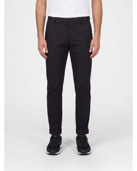 Dondup Blue Cotton Blend Chino Trousers for men