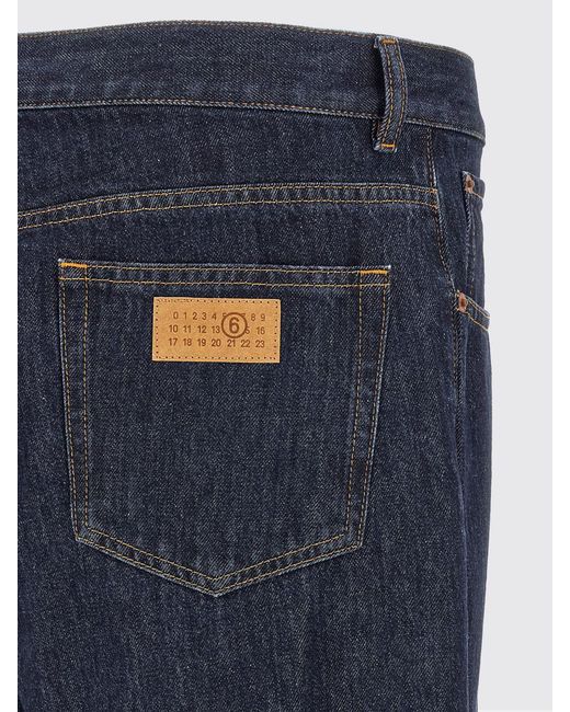 MM6 by Maison Margiela Blue Mid-Rise Straight-Leg Jeans for men