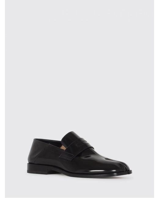 Maison Margiela White Tabi Brushed Leather Loafers for men