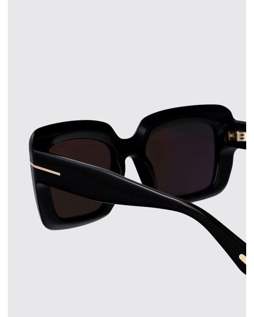 Tom Ford White Rectangular Cat-Eye Acetate Sunglasses