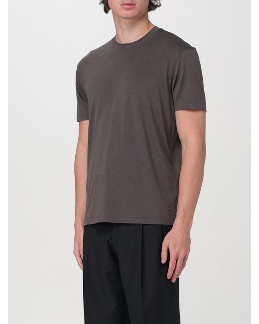 T-shirt in cotone di Tom Ford in Gray da Uomo
