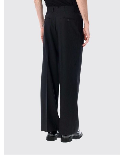 AMI Black Virgin Wool Trousers for men