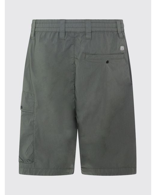 C P Company Green Stretch Cotton Blend Cargo Shorts for men